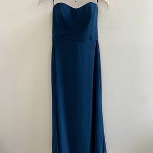 Amsale Lou Strapless Bridesmaid Dress in French Blue